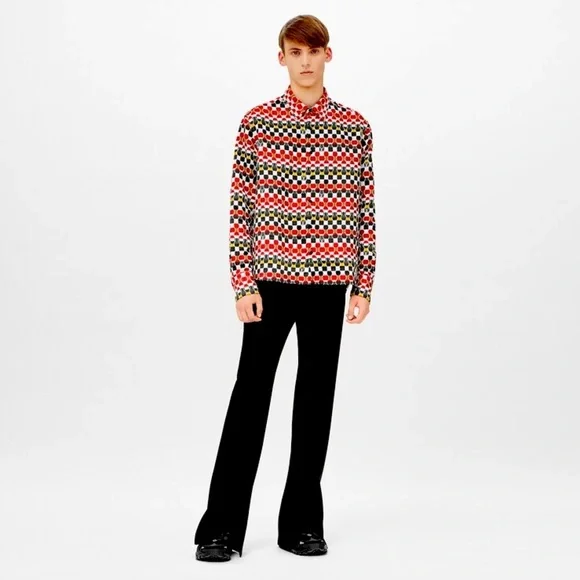 Louis Vuitton Virgil Abloh Shirt Amen Break LV Logo Button Up Mens Size XL Red - Picture 3 of 15